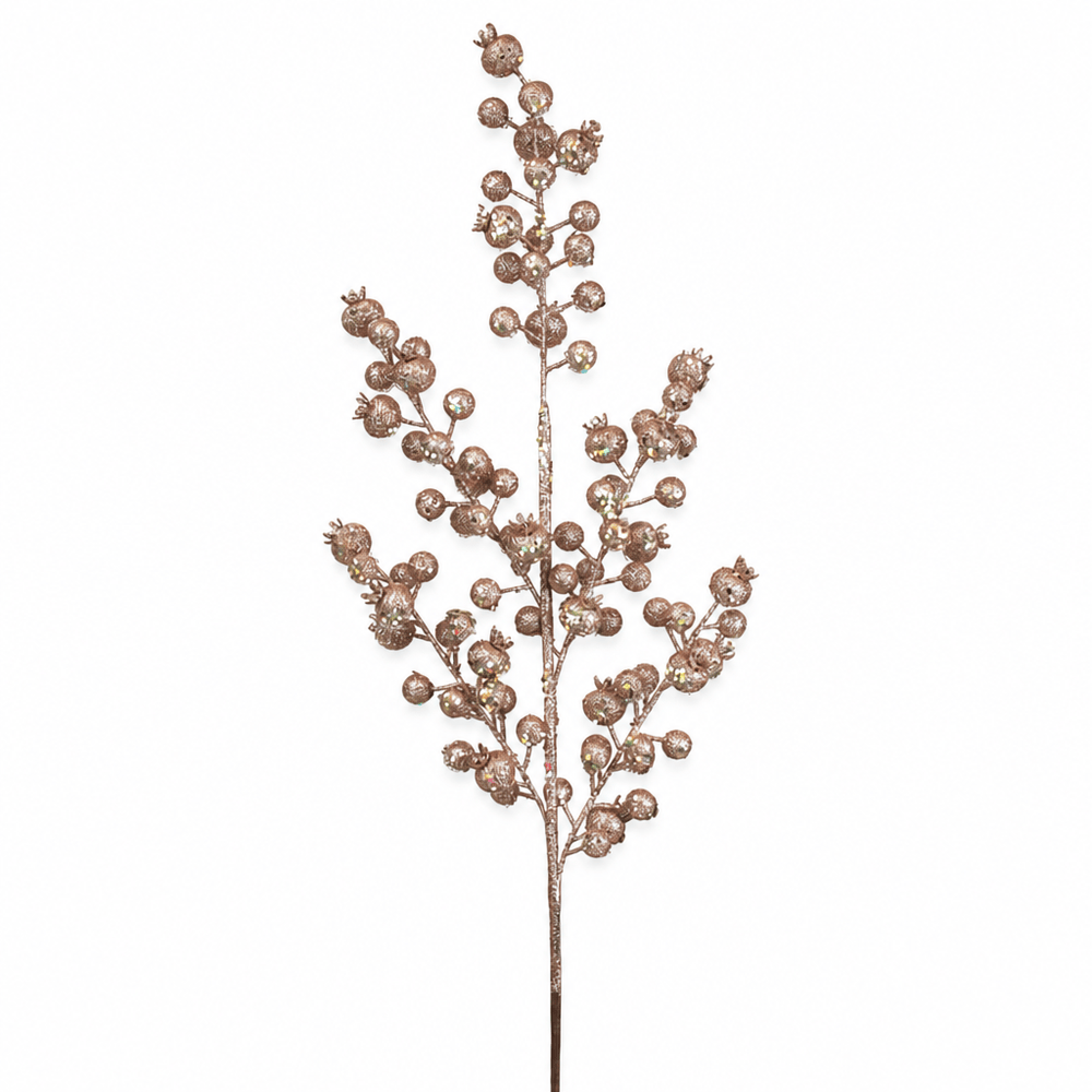 Rose Gold Berry Stem (75cm)