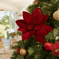 Red Velvet Poinsettia Stem (50cm)