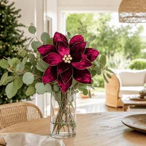 Plum Poinsettia Stem (50cm)