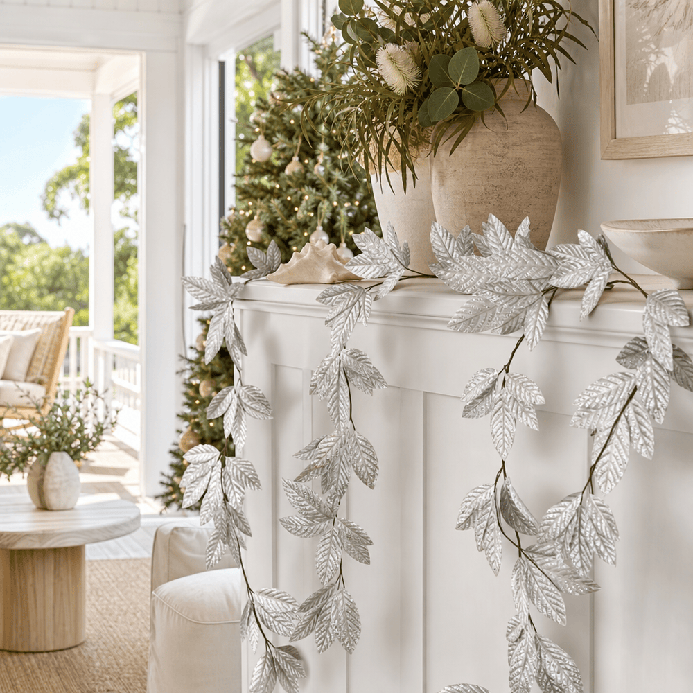 Platinum Velvet Leaf Garland (120cm)