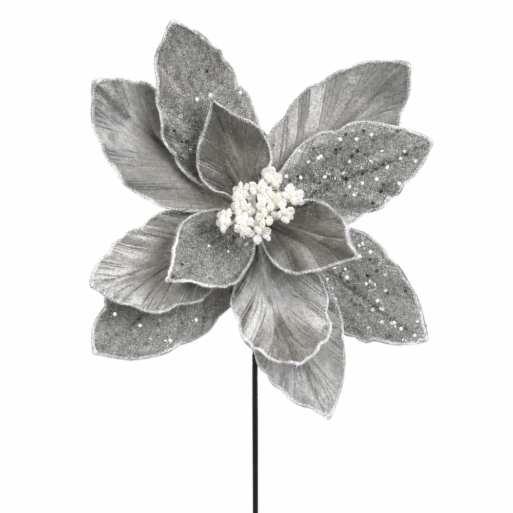 Platinum Velvet Poinsettia (29cm)