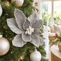 Platinum Velvet Poinsettia (29cm)