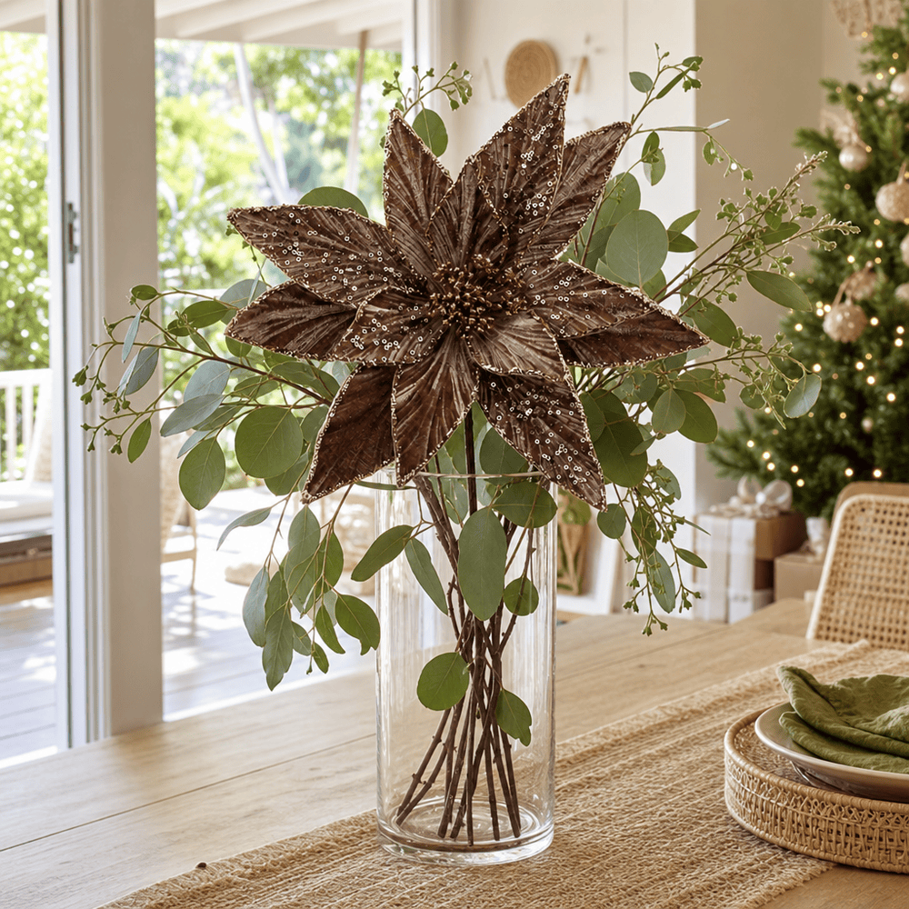 Mocha Velvet Poinsettia (29cm)