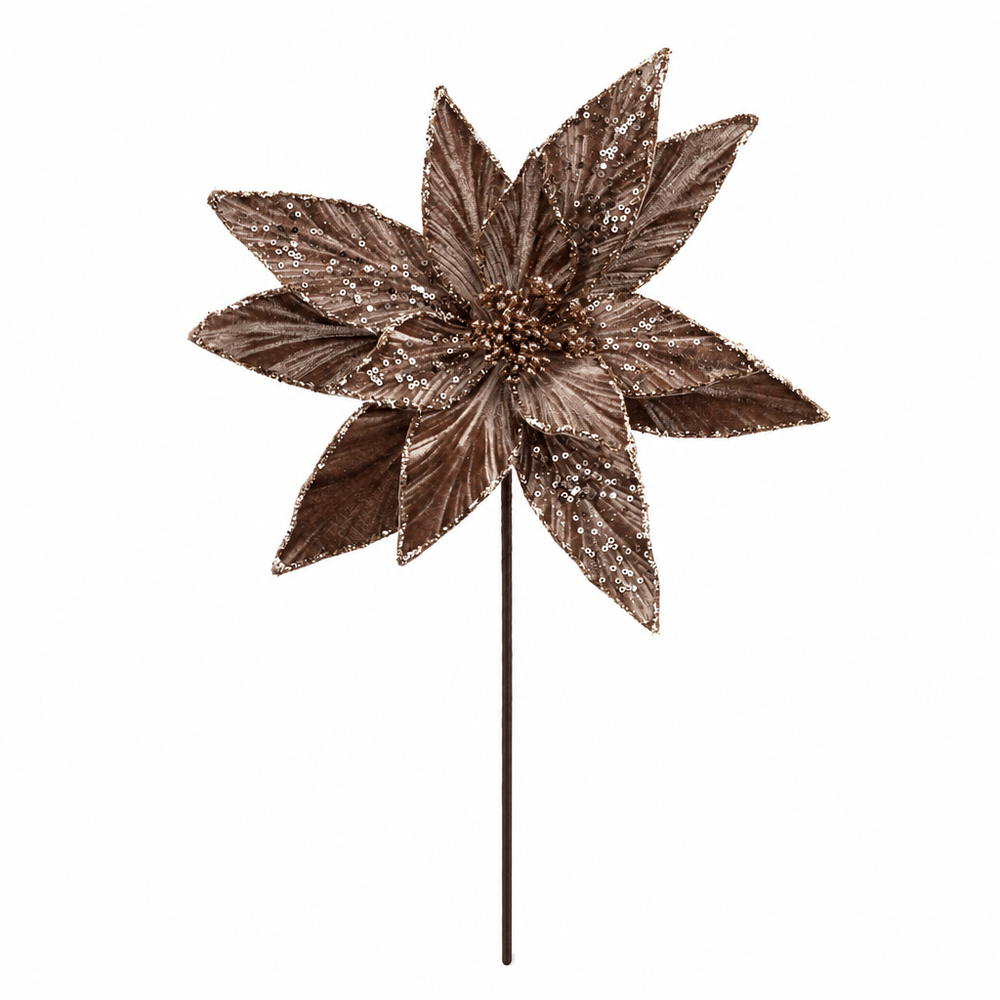 Mocha Velvet Poinsettia (29cm)