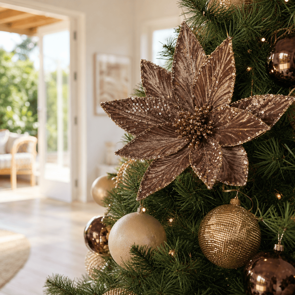 Mocha Velvet Poinsettia (29cm)