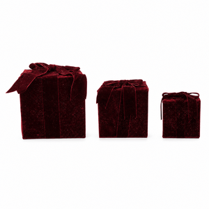 Burgundy Velvet Gift Box Set (L21cm M16cm S11cm)