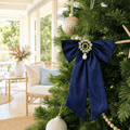 Navy Bow with Jewelled Centre (17cm x 27cm)
