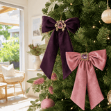Plum or Purple Velvet Bows (17x27cm)