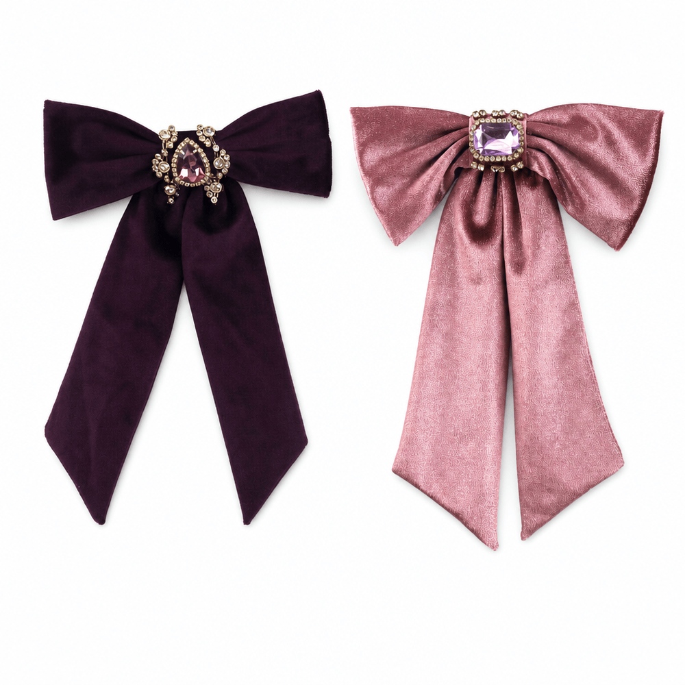 Plum or Purple Velvet Bows (17x27cm)