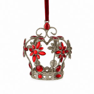 Red Jewelled Crown Ornament (9x11cm)