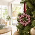 Burgundy Jewelled Wreath Ornament (10cm)