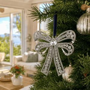 Crystal Bow Ornament (10cm)