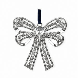 Crystal Bow Ornament (10cm)
