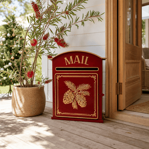 Red Metal Mailbox (26.5x10x31.5cm)