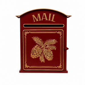 Red Metal Mailbox (26.5x10x31.5cm)