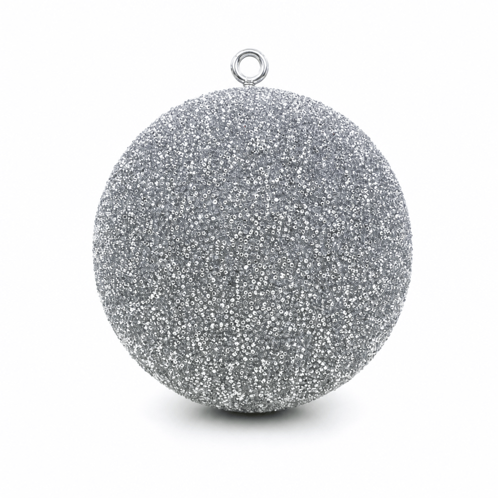 Silver Beaded Bauble (20cm)
