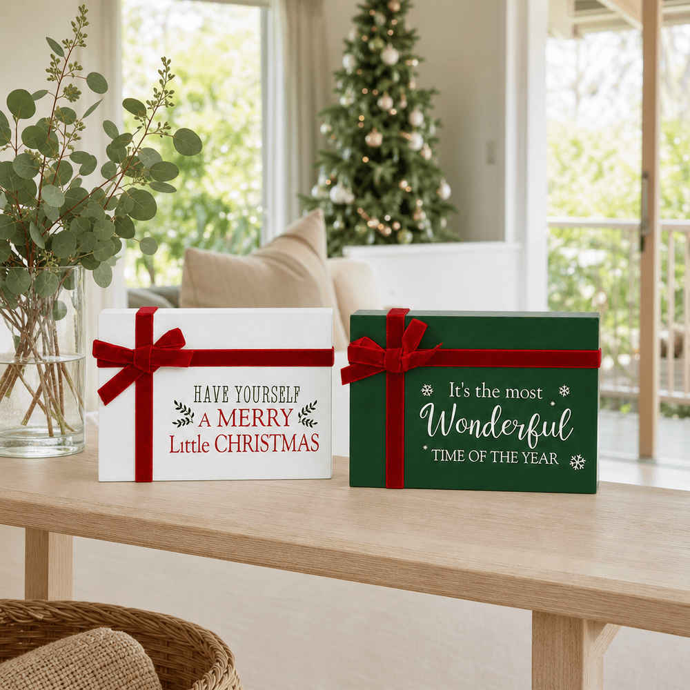 Red Christmas Sign (20x13x2.5cm)