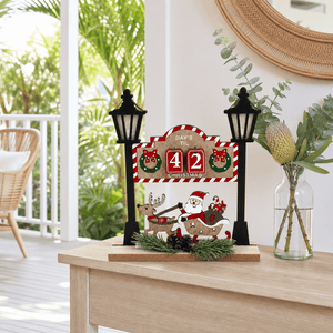 Red Christmas MDF Sign (19.5x22cm)
