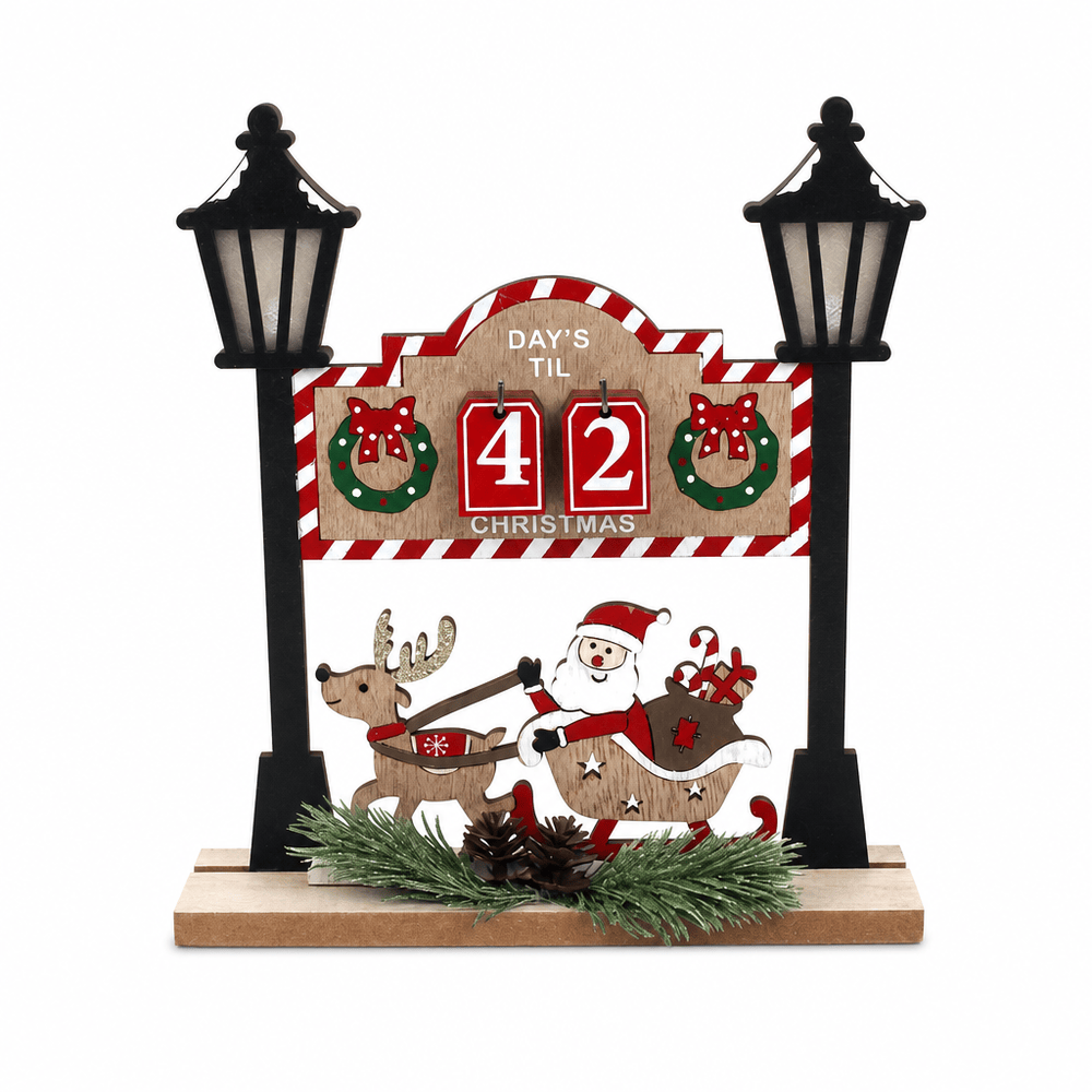 Red Christmas MDF Sign (19.5x22cm)