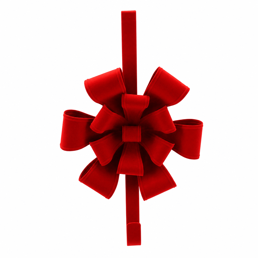 Metal Red Flocked Wreath Hanger