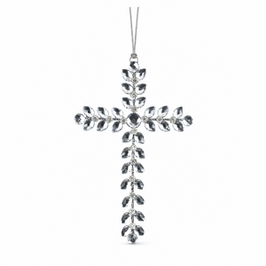 Dark Silver Crucifix with Gems (16cm x 24cm)