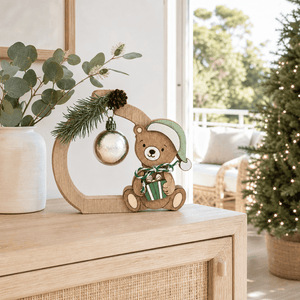 Wooden Teddy Tabletop Deco (15x12.5cm)