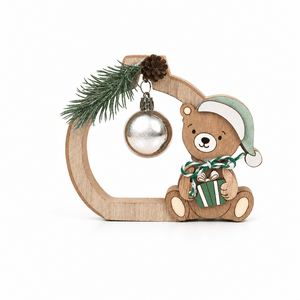 Wooden Teddy Tabletop Deco (15x12.5cm)