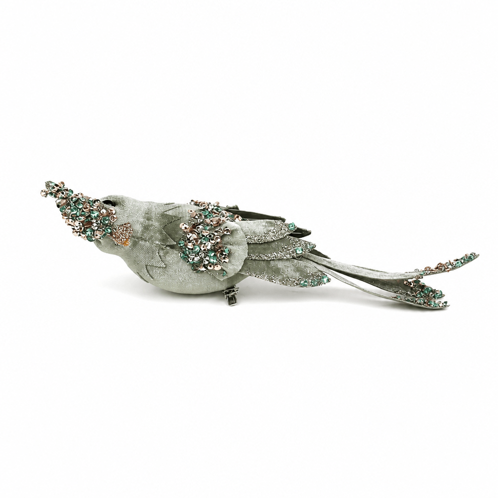 Sage Velvet Bird Clip (30cm)