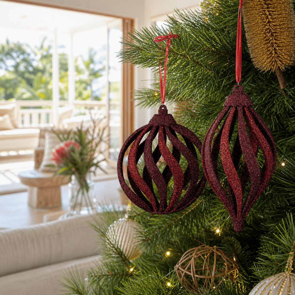 Burgundy & Plum Glitter Finial