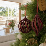 Burgundy & Plum Glitter Finial