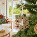 Rose Gold Jewelled Hanging Wreath Ornament (12cm)