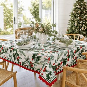Holly Berry Christmas Tablecloth (150 x 220cm)