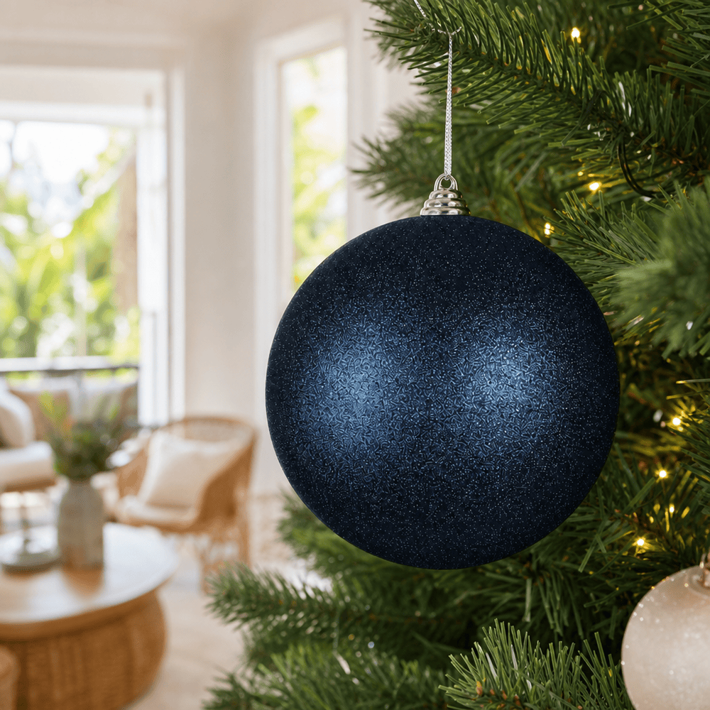 Navy Glitter Bauble (20cm)