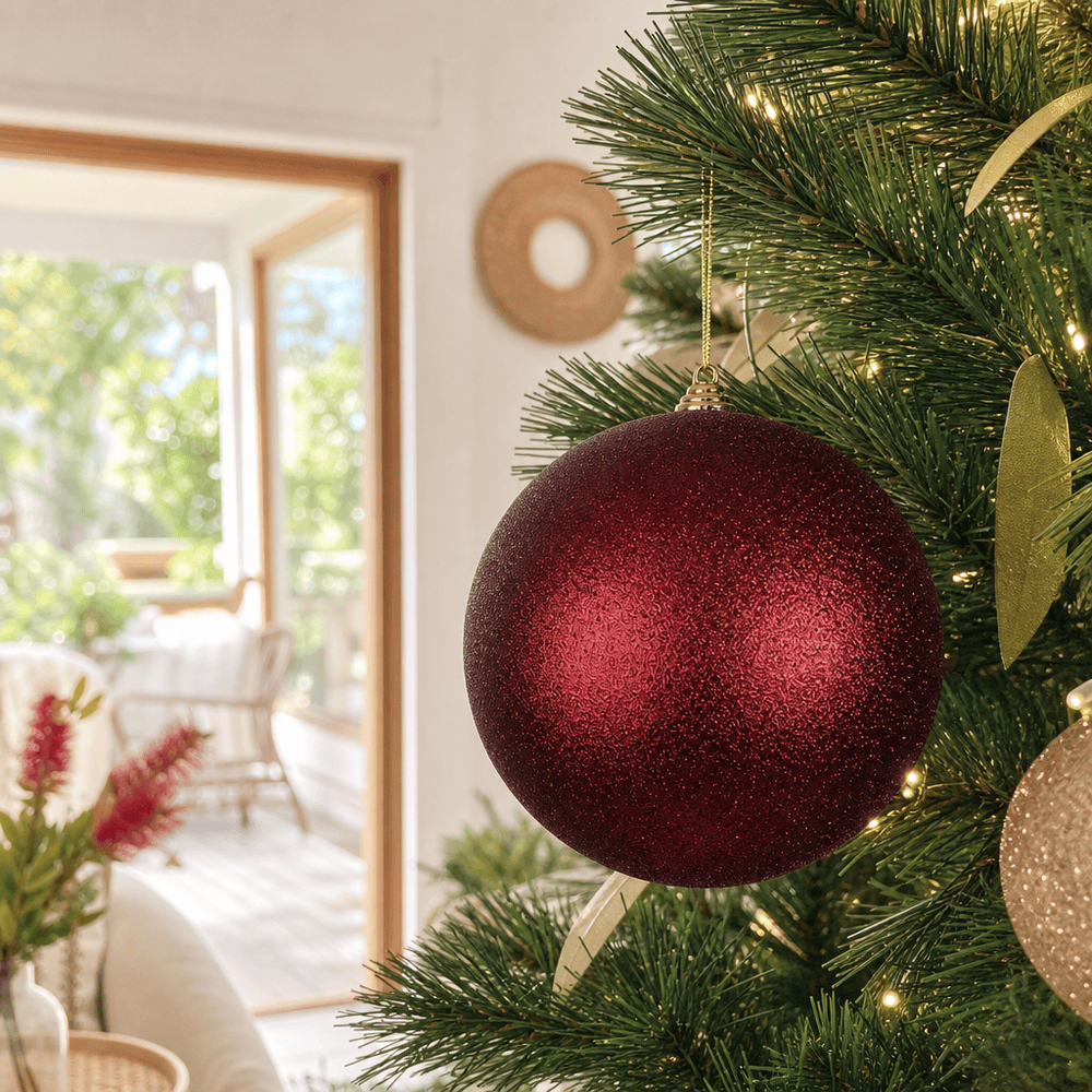 Cherry Red Glitter Bauble (20cm)