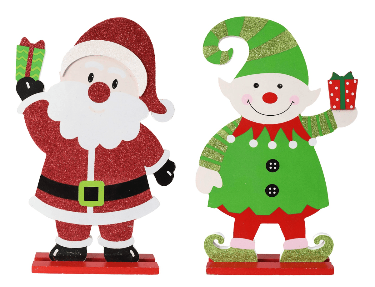 Santa or Elf Table Deco 2 Asst - View 1