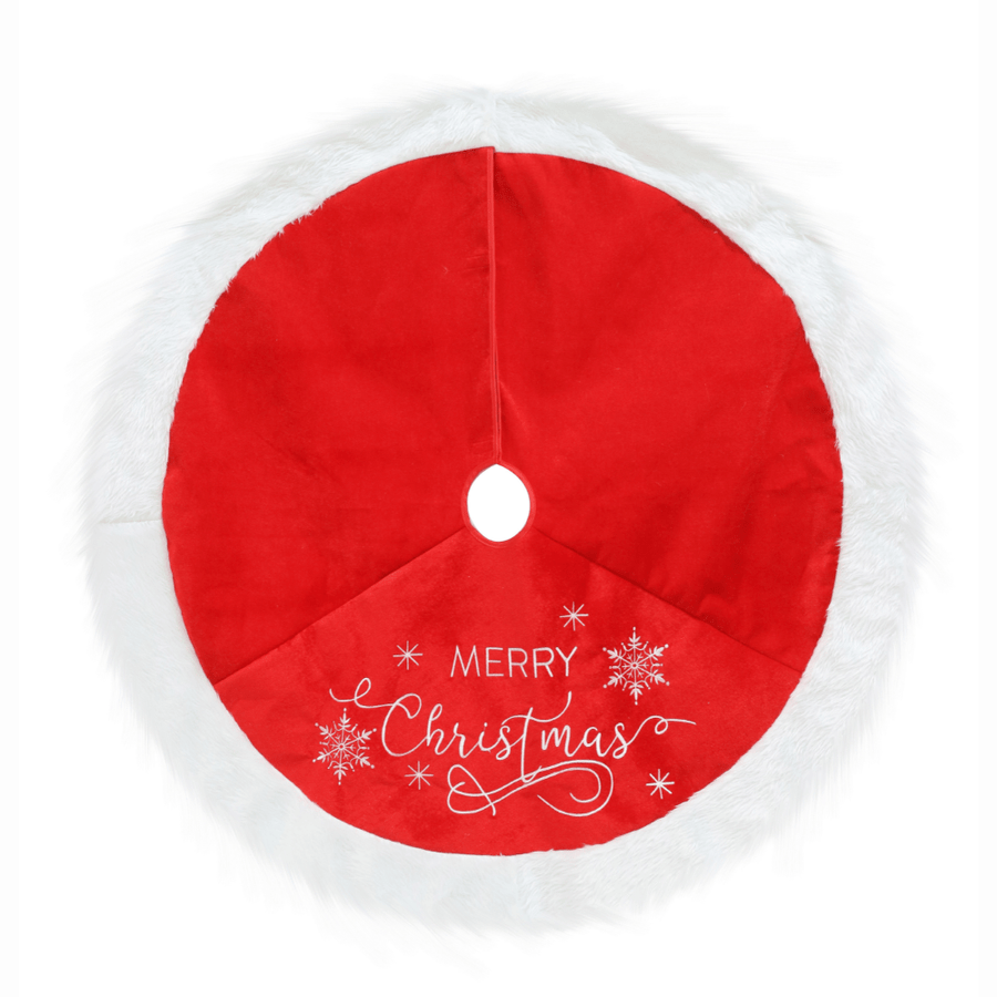 Merry Christmas Plush Tree Skirt (120cm)
