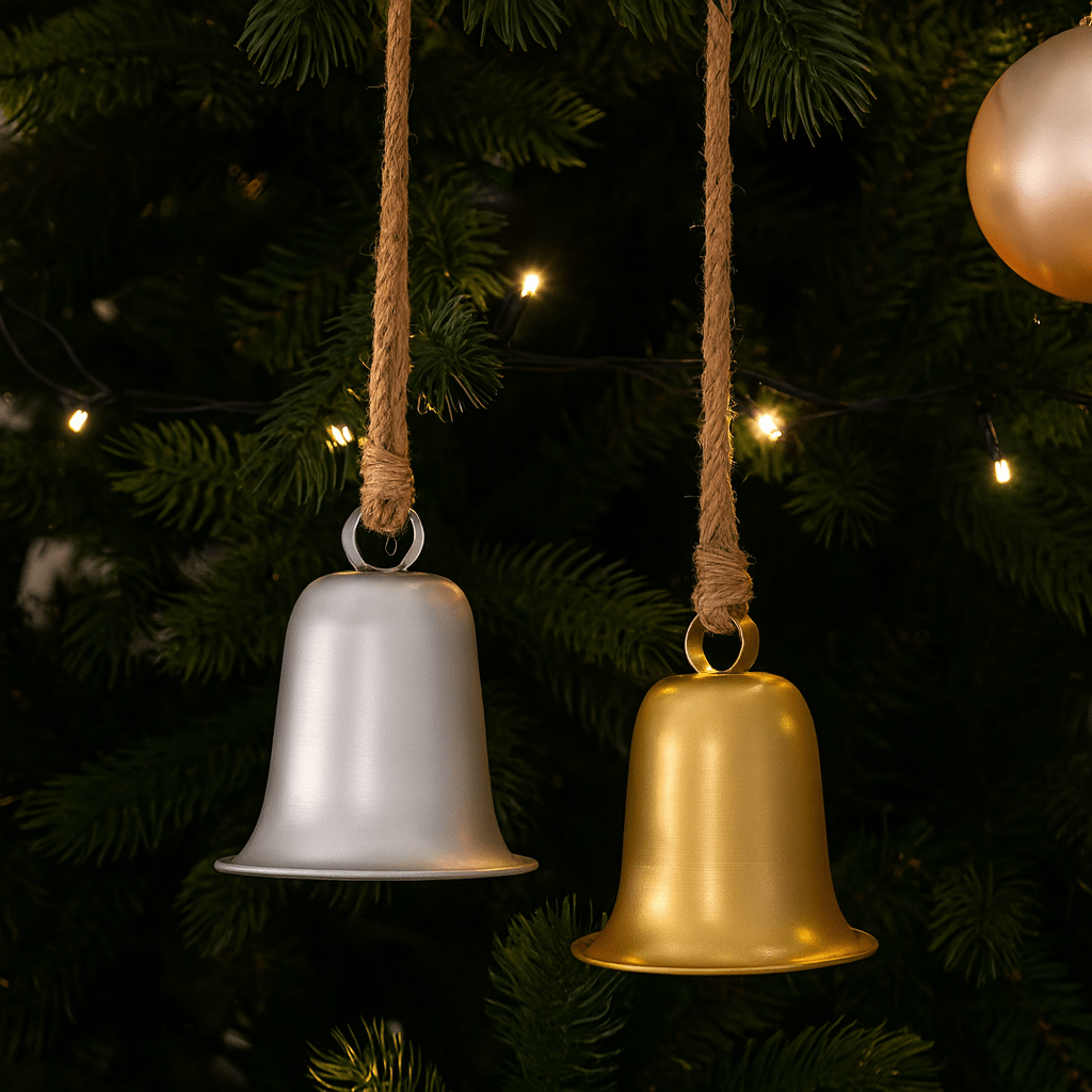 Matte Metallic Bells (16cm) Available in Silver or Gold