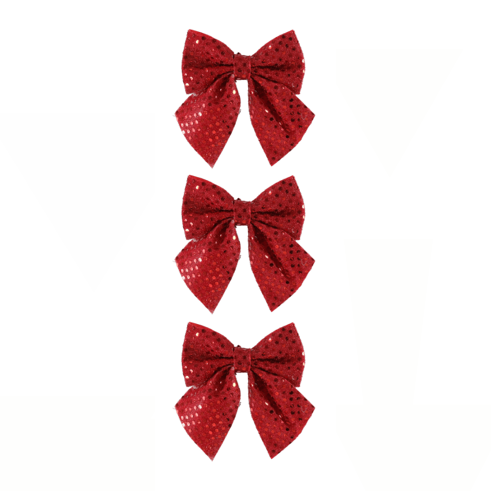 Mirror Fabric Bow Asst 3pk