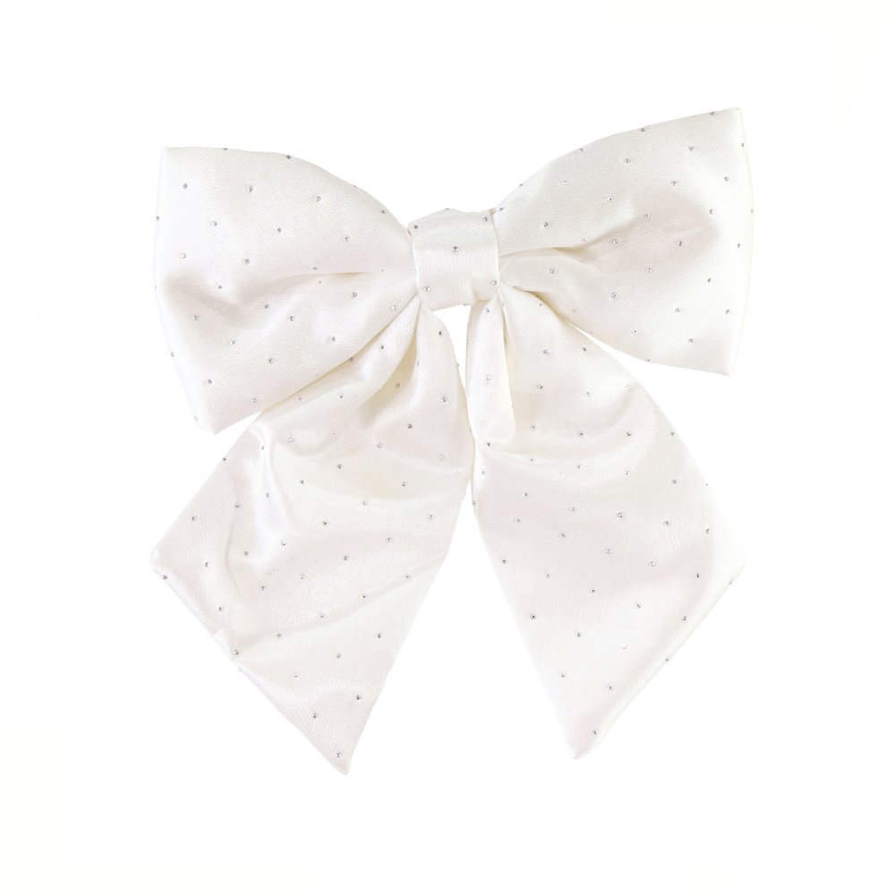 Twinkly Satin Bow Available in Red or White