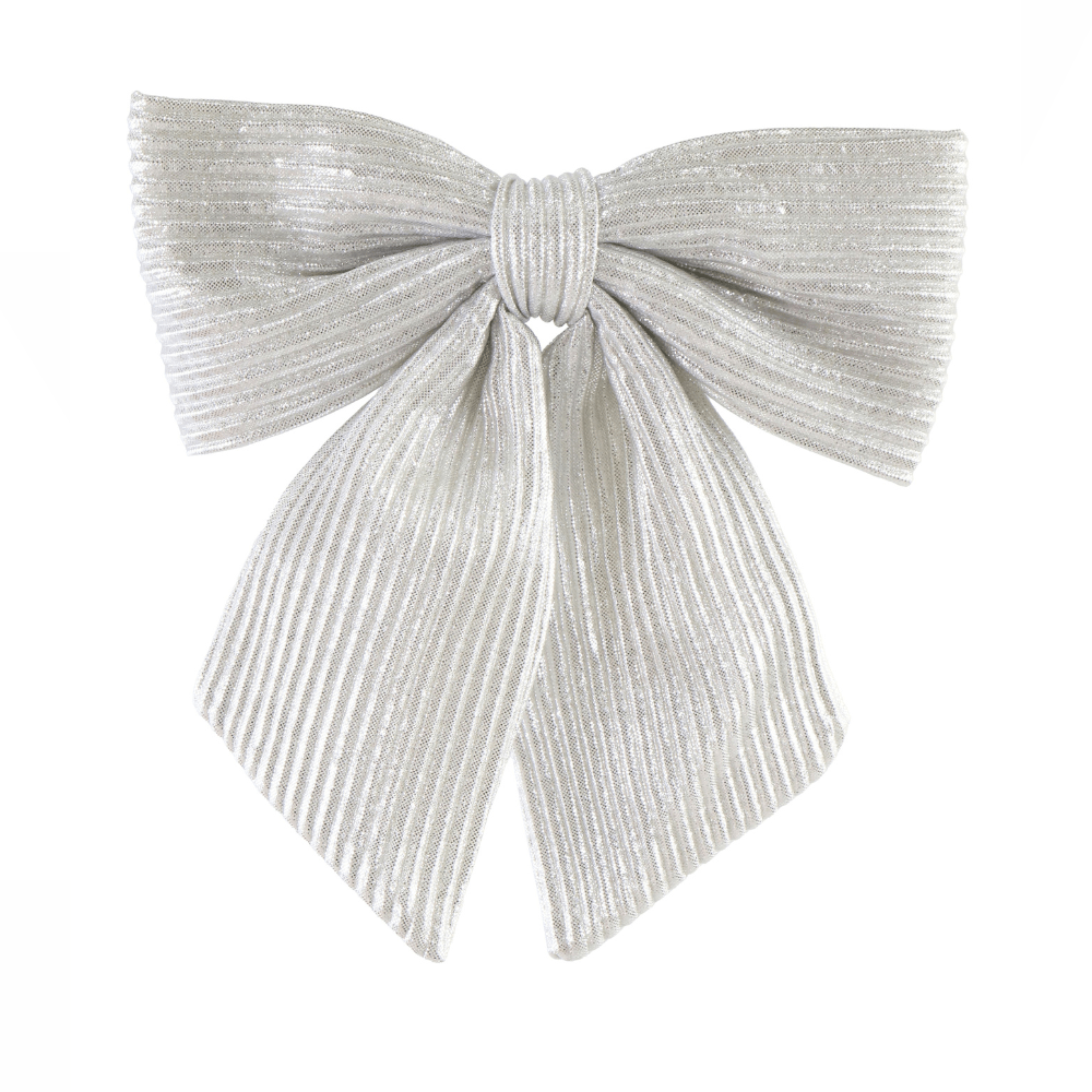 Pleated Metallic Bow Available in Silver or Gold