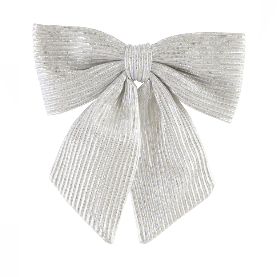Pleated Metallic Bow Available in Silver or Gold