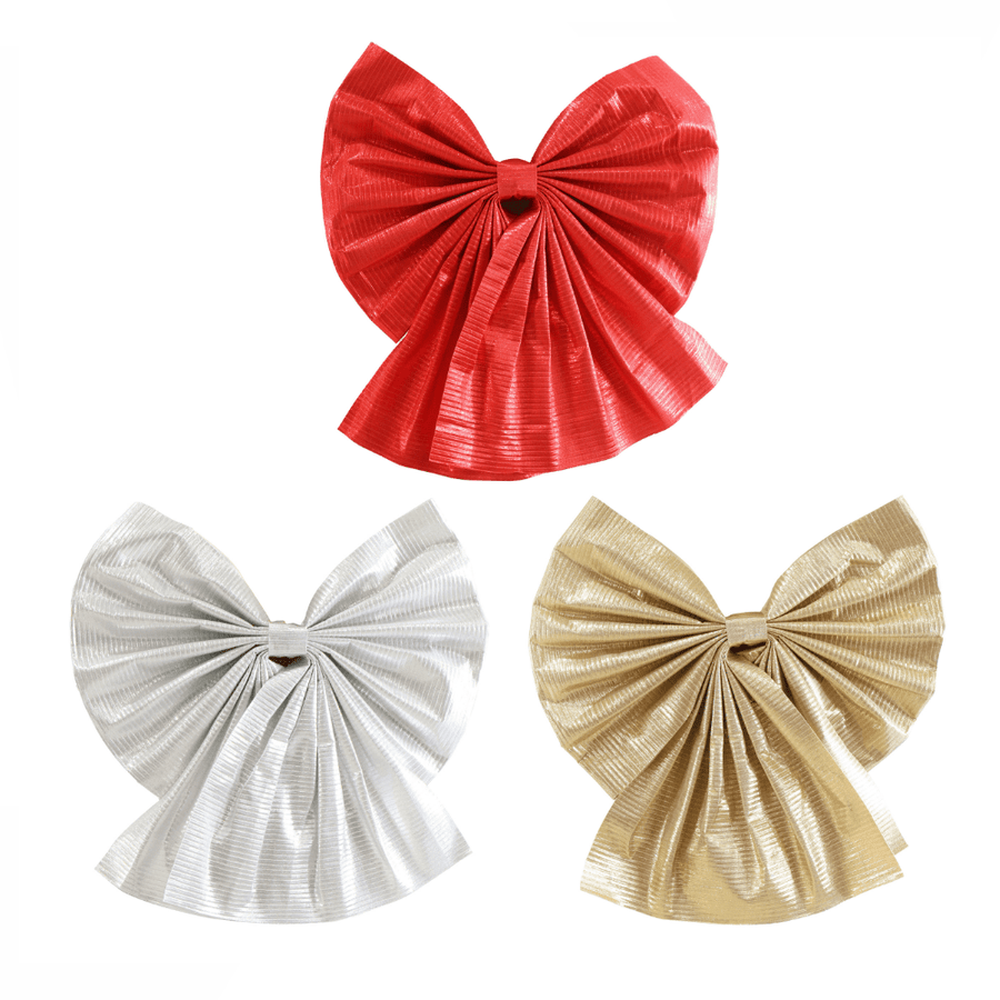 Jumbo Metallic Bow Available in Red, White, and Gold