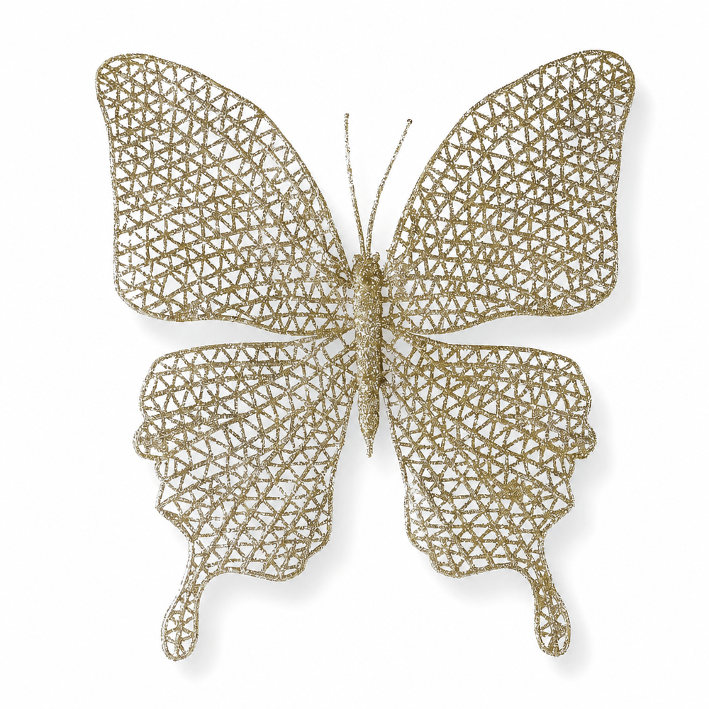 Champagne Glitter Butterfly Clip (21cm)