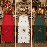 Poinsettia Embroided Runner (173cm)