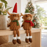 Festive Sitting Highland Cow (55cm)