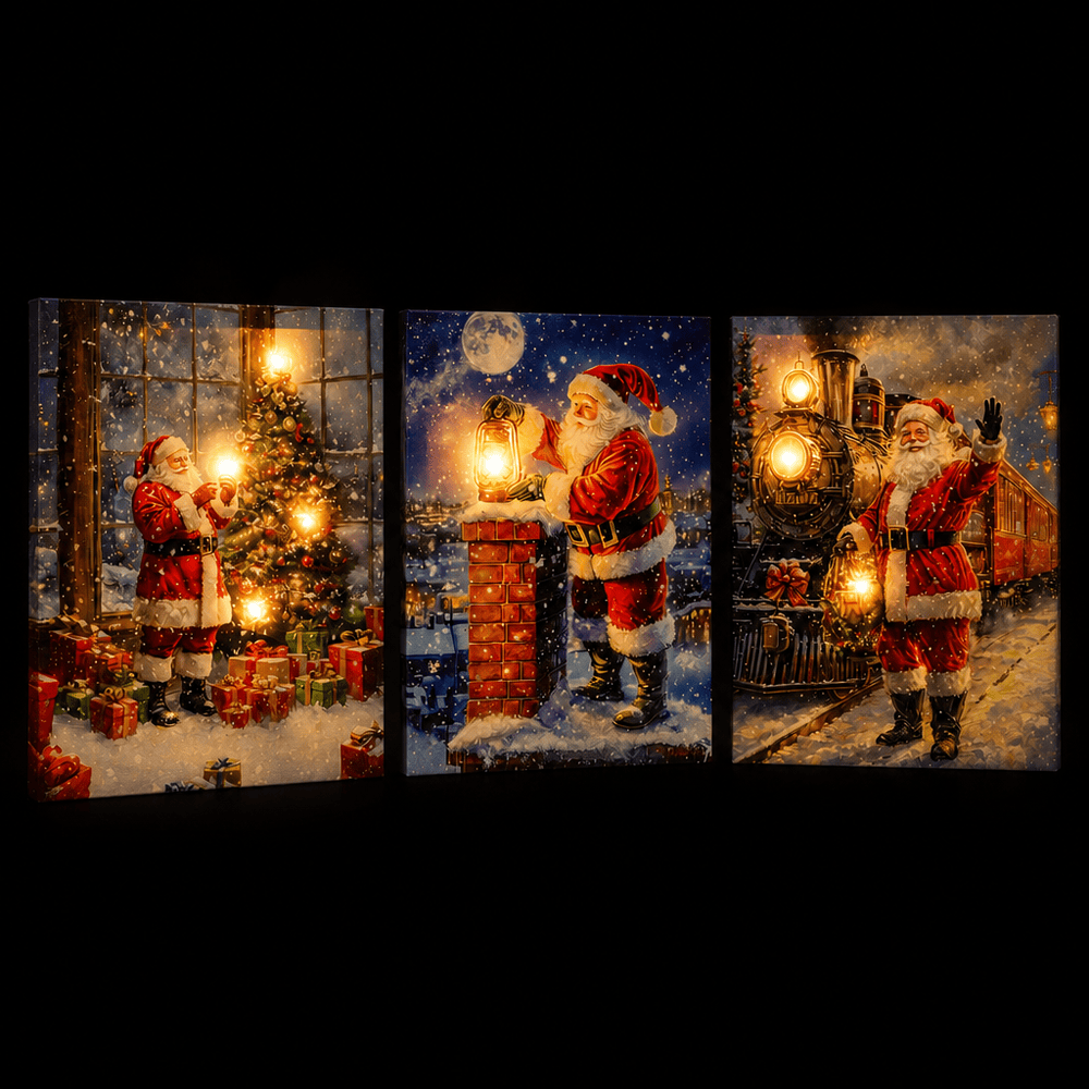 Santa Light Up Canvas (30cm x 40cm)