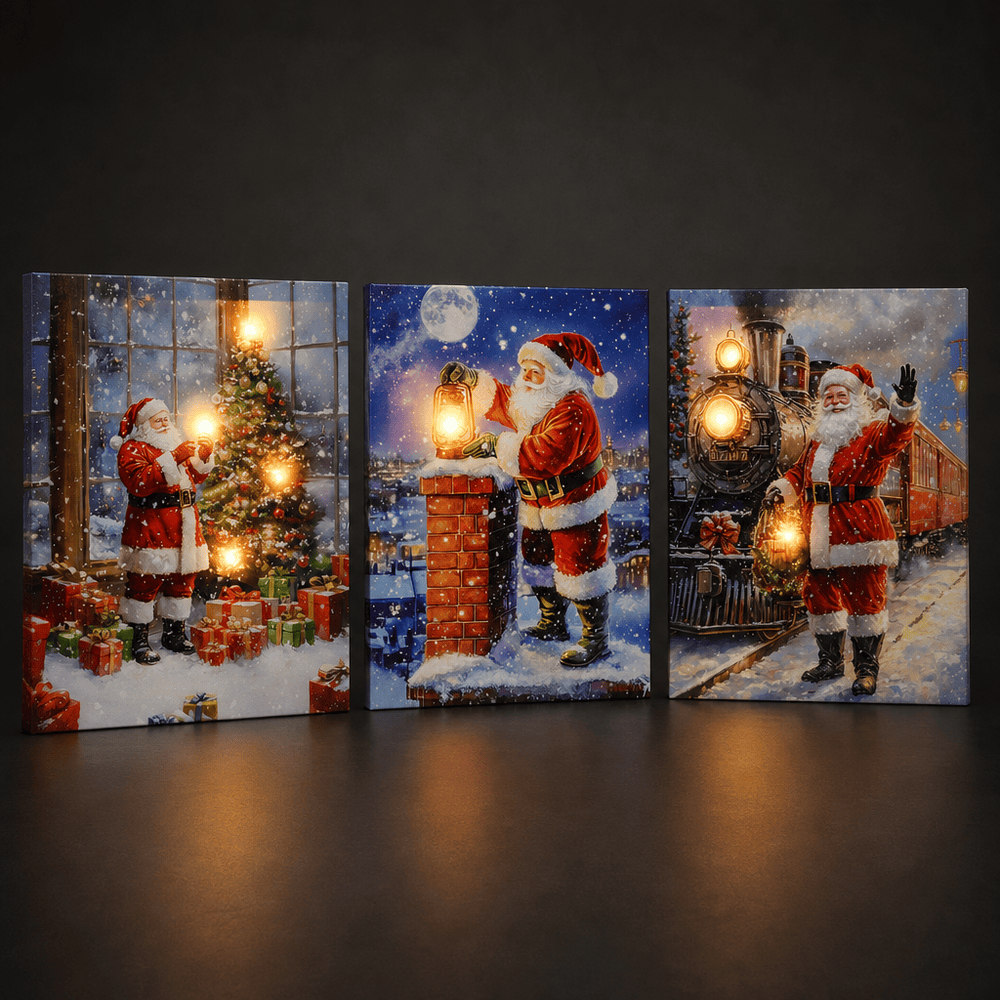 Santa Light Up Canvas (30cm x 40cm)