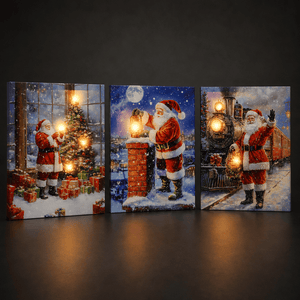 Santa Light Up Canvas (30cm x 40cm)