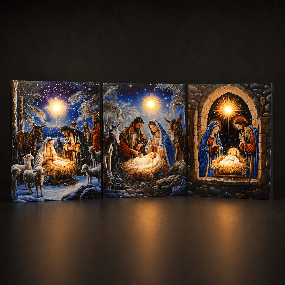 Nativity Light Up Canvas (30cm x 40cm)