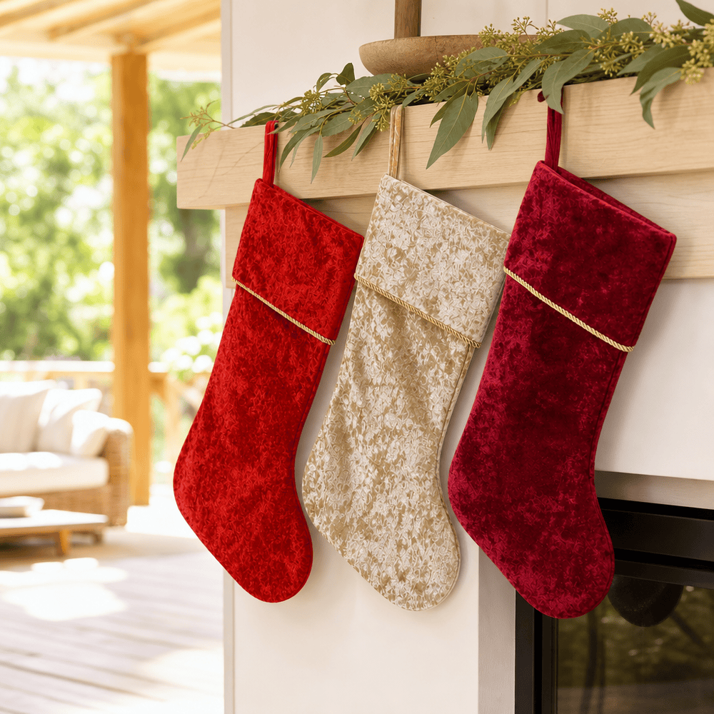 Velvet Braided Stocking (49cm) Asst